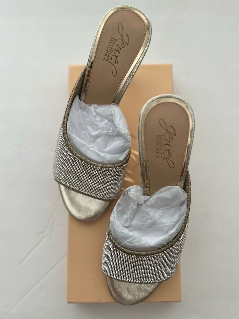 Jewel Badgley Mischka Silver Rhinestone Slide